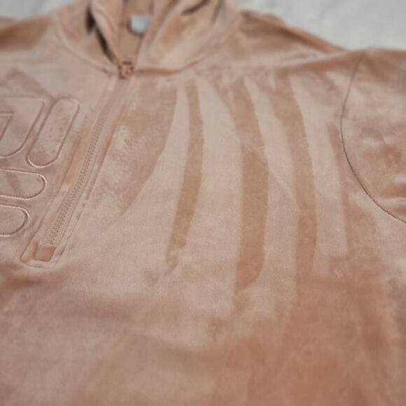 FILA Misty Rose Velour Quarter Zip Pullover Hoodie‎ Women's Size XL - Picture 8 of 16